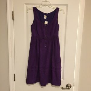 J Crew purple button up dress size 00.